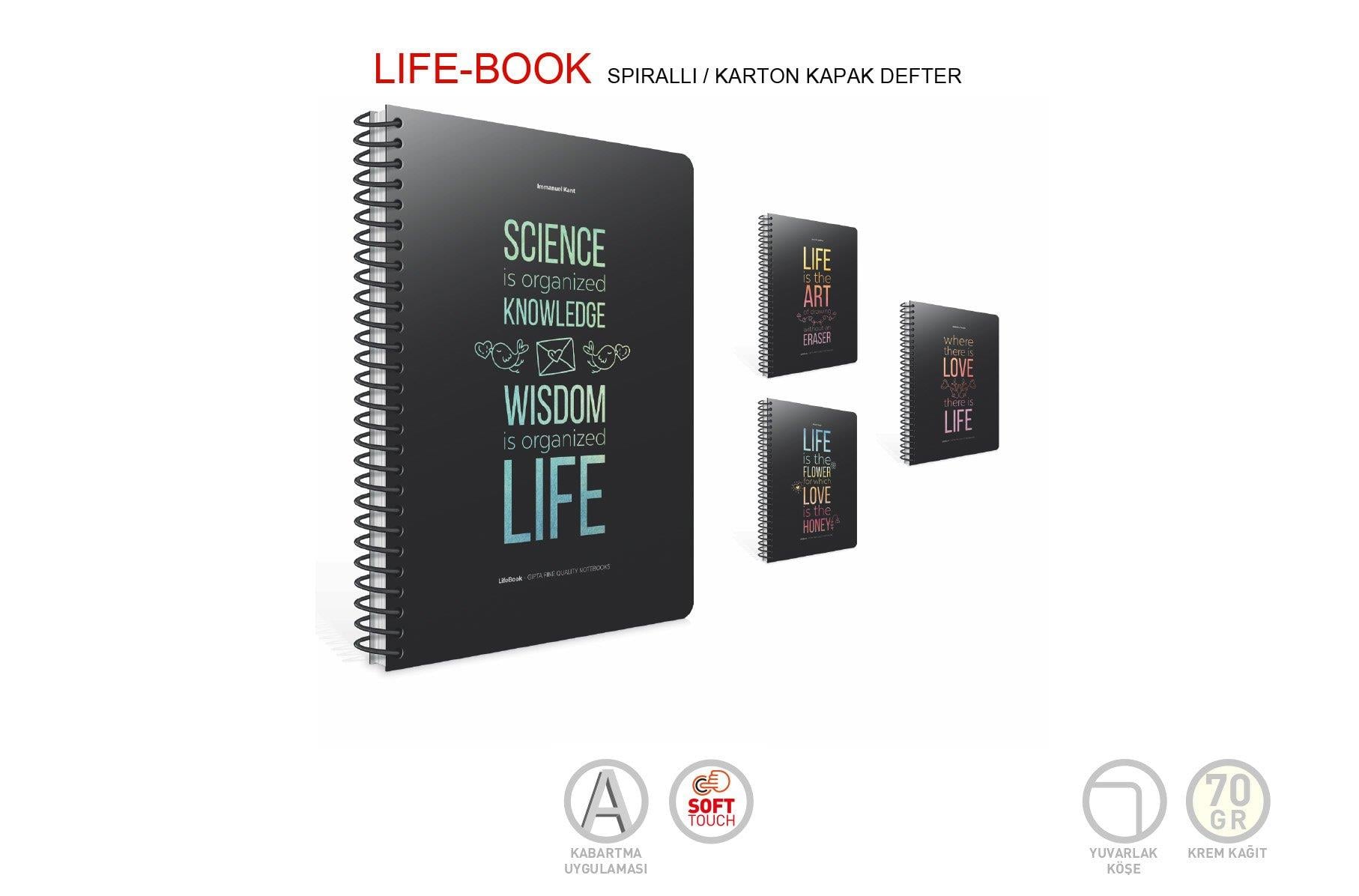 Gıpta Lıfe-Book Spr.Karton Kpk. Defter 19X26 100 Yp ÇizgiliGıpta Lıfe-Book Spr.Karton Kpk. Defter 19X26 100 Yp Çizgili - Kirtasiyem.netSpiralli Karton Kapak Defterler