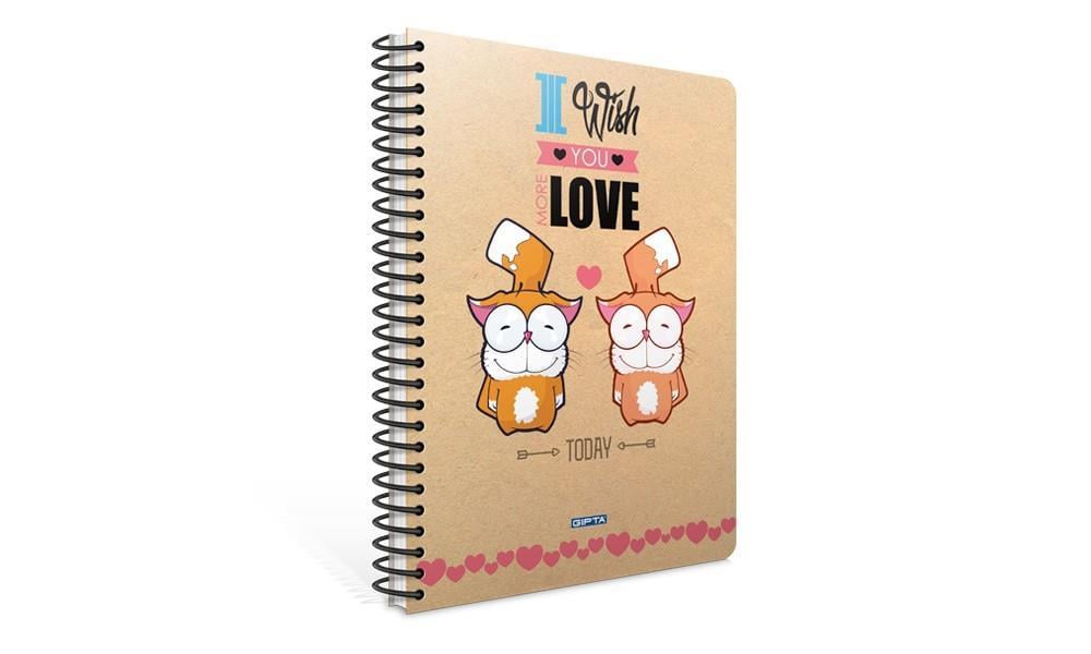 Gıpta Love Ofset Spr.Pls.Kap.Defter A4 100 Yp. KareliGıpta Love Spiralli Defter Ofs.Pp.Kapak A4 100 Yaprak Kareli - Kirtasiyem.netSpiralli Plastik Kapak Defterler