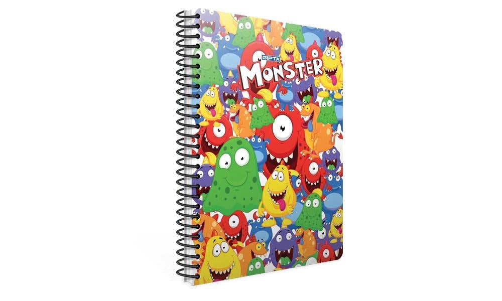 Gıpta Monster Ofset Spr.Pls.Kap.Defter A4 100 Yp. ÇizgiliGıpta Monster Spiralli Defter Ofset Pp.Kapak A4 100 Yaprak Çizgili - Kirtasiyem.netSpiralli Plastik Kapak Defterler