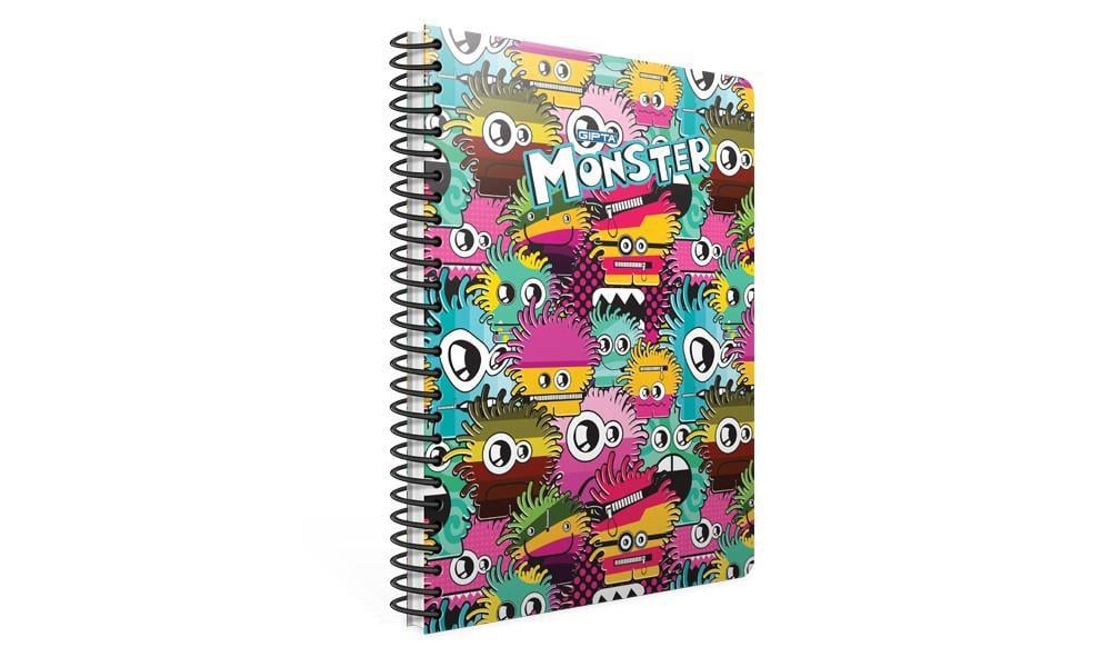 Gıpta Monster Ofset Spr.Pls.Kap.Defter A4 80 Yp. ÇizgiliGıpta Monster Spiralli Defter Ofset Pp.Kapak A4 80 Yaprak Çizgili - Kirtasiyem.netSpiralli Plastik Kapak Defterler