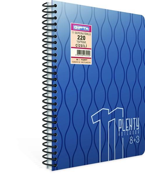 Gıpta Plenty (6+3) Seperatörlü Plastik Kapak Spiralli Defter A4-180 YaprakGıpta Plenty (6+3) Seperatörlü Plastik Kapak Spiralli Defter A4-180 Yaprak - Kirtasiyem.netSeperatörlü ( Ayraçlı ) Defterler