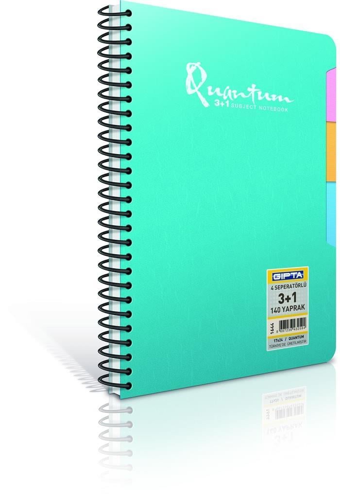 Gıpta Quantum (3+1) 4 Seperatörlü Platik Kapak Plastik Spr.Defter 17*24 140 Yp.Gıpta Quantum (3+1) 4 Seperatörlü Platik Kapak Plastik Spr.Defter 17*24 140 Yp. - Kirtasiyem.netSeperatörlü ( Ayraçlı ) Defterler