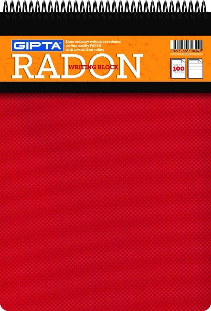 Gıpta Radon Pls.Kapak Spr.Bloknot A4 100 Yp. ÇizgiliGıpta Radon Plastik Kapak Spiralli Bloknot A4 100 Yaprak Çizgili - Kirtasiyem.netSpiralli Bloknotlar
