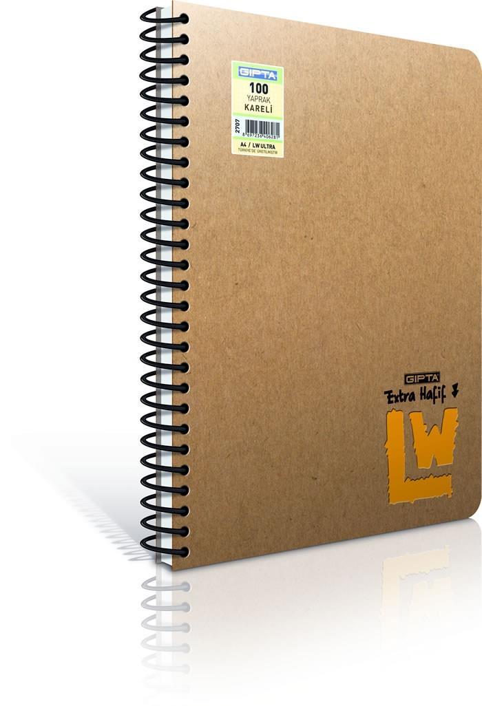 Gıpta Spiralli Defter Kraft Kapak Lw Ultra A4-100 Yaprak KareliGıpta Spiralli Defter Kraft Kapak Lw Ultra A4-100 Yaprak Kareli - Kirtasiyem.netKraft Defterler