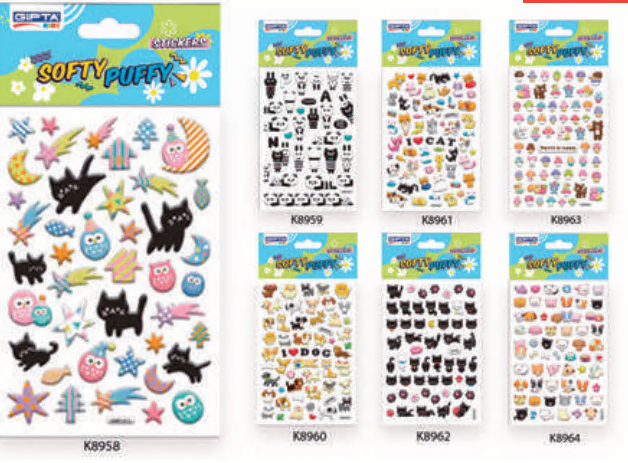 Gıpta Sticker - Soft Pufy Kabartmalı 10.9X20.5 Cm Art12Modelist Defterler