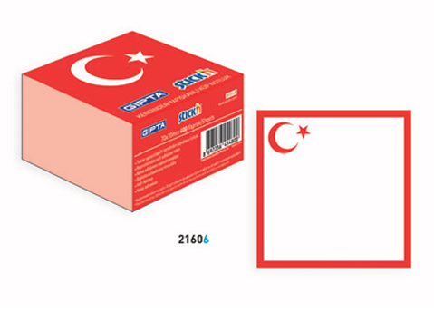 Gıpta Stıckn 70X70 Türkiye Küp 400YpYapışkanlı Not Kağıtları