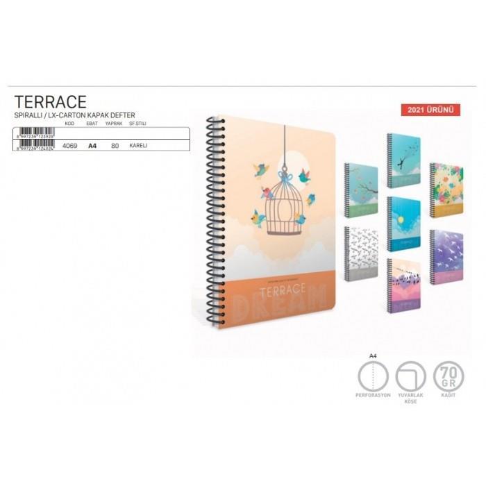 Gıpta Terrace Spr.Karton Kpk.Defter A4 80-4 Yp.KareliGıpta Terrace Spr.Karton Kpk.Defter A4 80-4 Yp.Kareli - Kirtasiyem.netSert Kapak Defterler