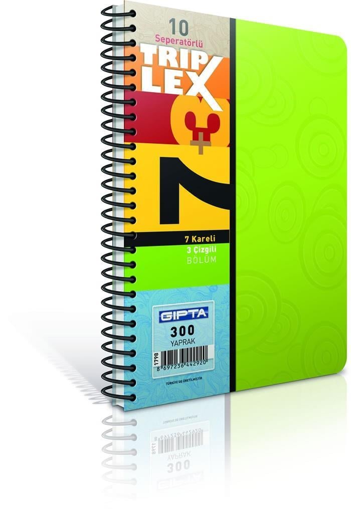 Gıpta Triplex Spiralli Defter Seperatörlü 7+3 Pp Kapak A4 300 YaprakGıpta Triplex Spiralli Defter Seperatörlü 7+3 Pp Kapak A4 300 Yaprak - Kirtasiyem.netSeperatörlü ( Ayraçlı ) Defterler