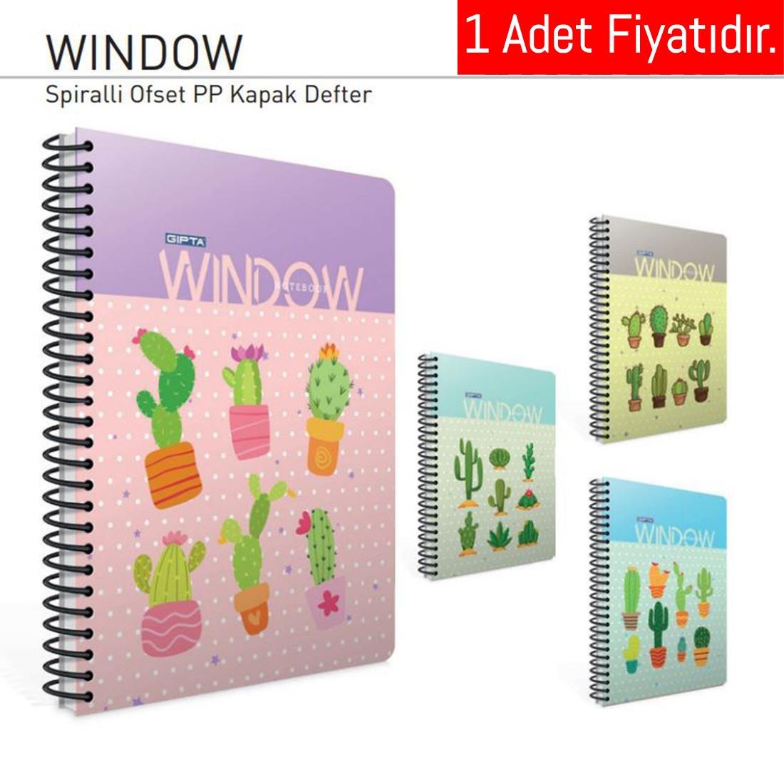 Gıpta Wındow Spr.Ofs. Pp Kpk. Defter A4 80-4 Yp Kareli (1 Adet)Gıpta Wındow Spr.Ofs. Pp Kpk. Defter A4 80-4 Yp Kareli - Kirtasiyem.netSpiralli Plastik Kapak Defterler