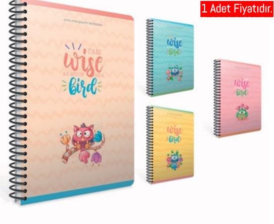 Gıpta Wıse Bırd Spr.Pp. Kpk.Defter A4 80-1 Yp.Çizgili (1 Adet)Gıpta Wıse Bırd Spr.Pp. Kpk.Defter A4 80-1 Yp.Çizgili - Kirtasiyem.netSpiralli Plastik Kapak Defterler