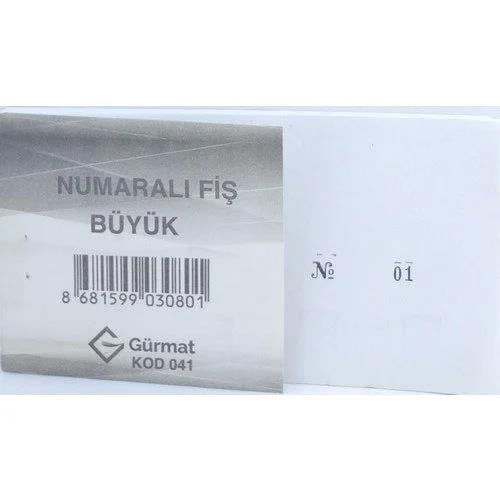 Gürmat  Numaralı Fiş Büyük No:2Gürmat Çay Fişi Numaralı Büyük Kod:041 - Kirtasiyem.netDiğer Kağıt Ürünleri