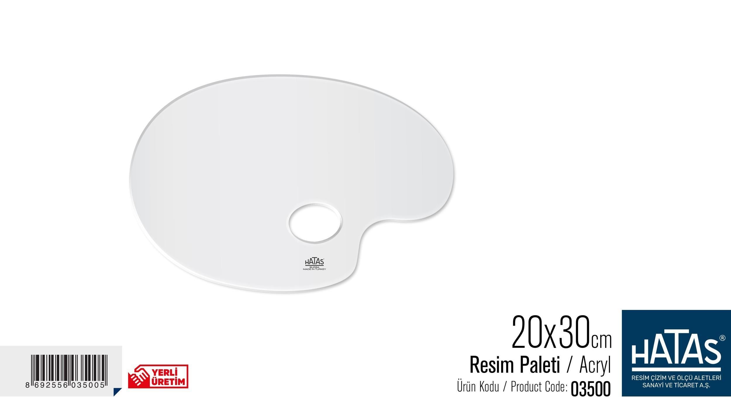 Hatas Acryl Resim Paleti 20 X 30 Cm. No:03500Hatas Acryl Resim Paleti 20 X 30 Cm. No:03500 - Kırtasiyem.netPaletler