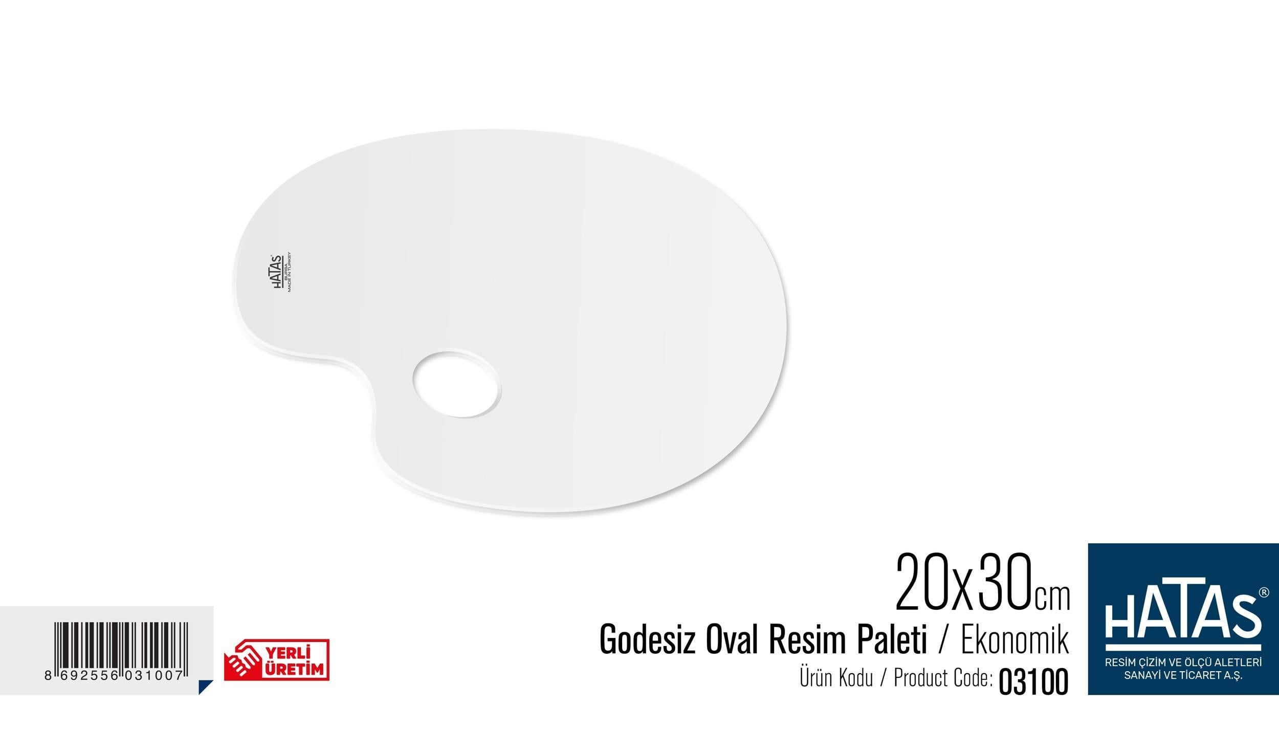 Hatas Godesiz Oval Resim Paleti 20 X 30 Cm. ( Ekonomik) No:03100Hatas Godesiz Oval Resim Paleti 20 X 30 Cm. ( Ekonomik) No:03100 - Kırtasiyem.netPaletler