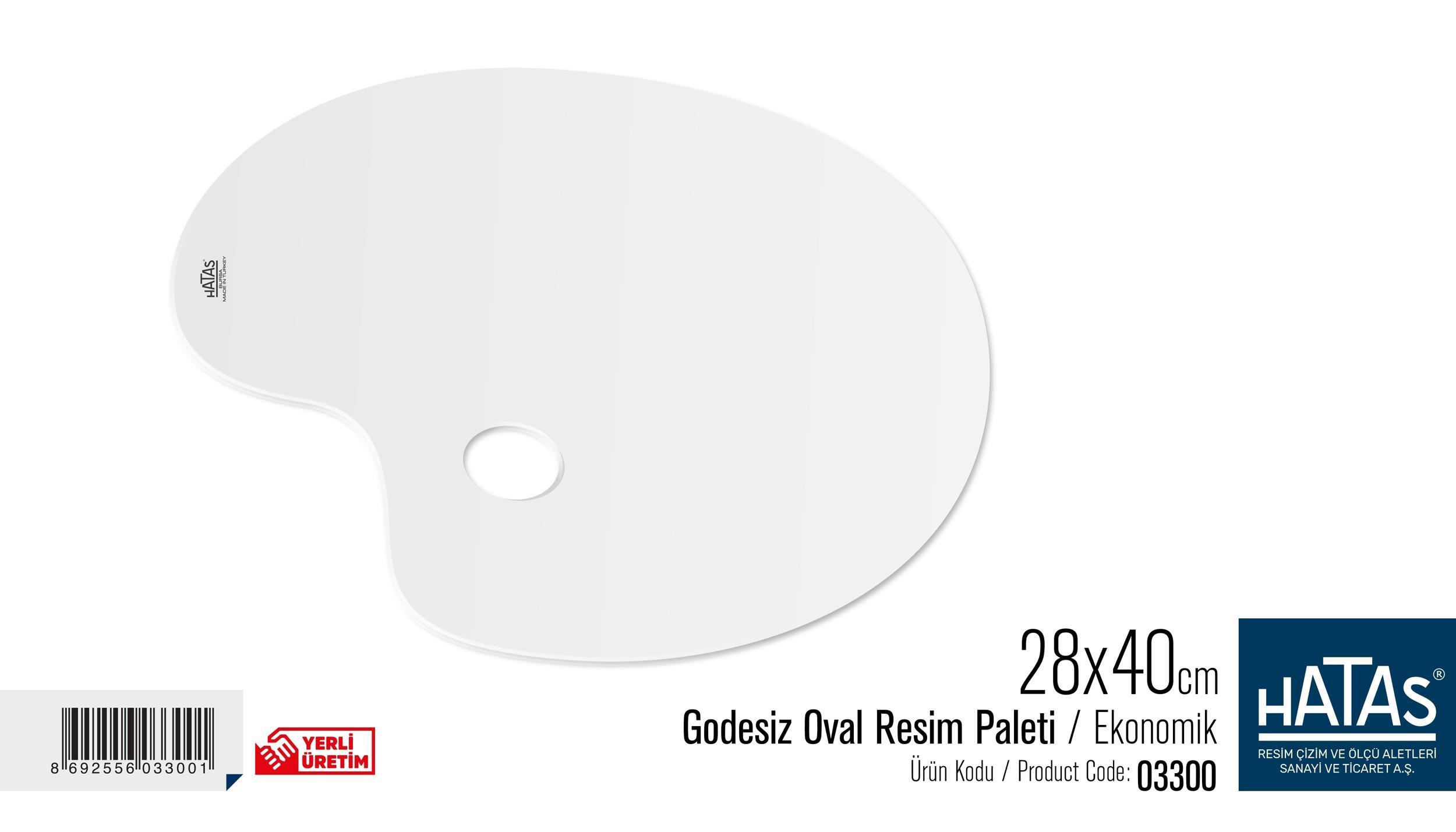 Hatas Godesiz Oval Resim Paleti 28 X 40 Cm. ( Ekonomik) No:03300Hatas Godesiz Oval Resim Paleti 28 X 40 Cm. ( Ekonomik) No:03300 - Kırtasiyem.netPaletler