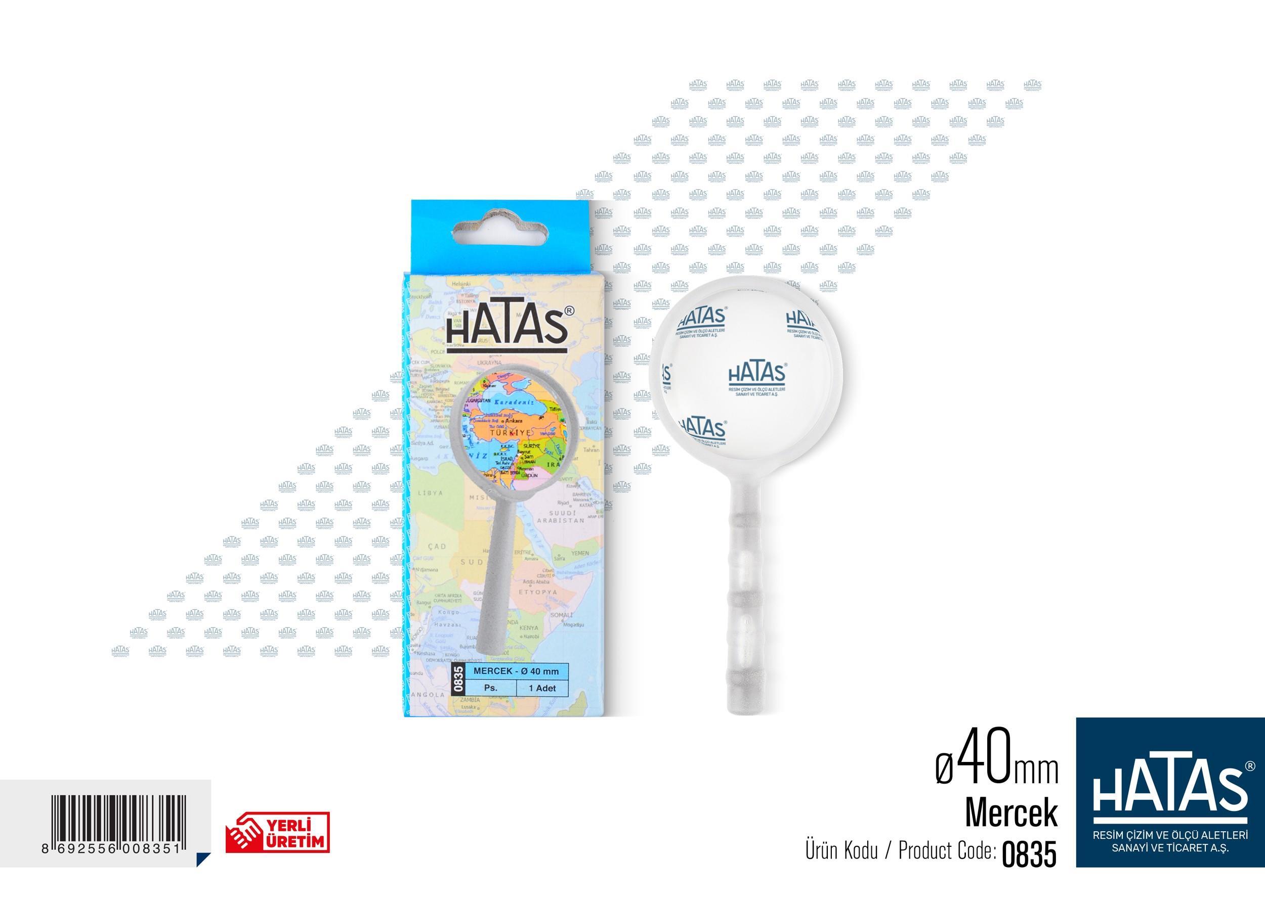 Hatas Mercek 40 Mm. No:0835Hatas Mercek 40 Mm. No:0835 - Kirtasiyem.netBüyüteçler