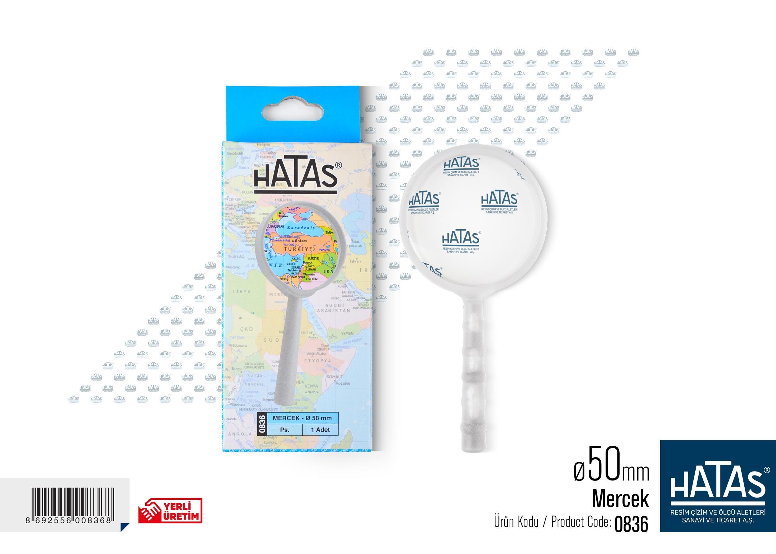 Hatas Mercek 50 Mm. No:0836Hatas Mercek 50 Mm. No:0836 - Kirtasiyem.netBüyüteçler