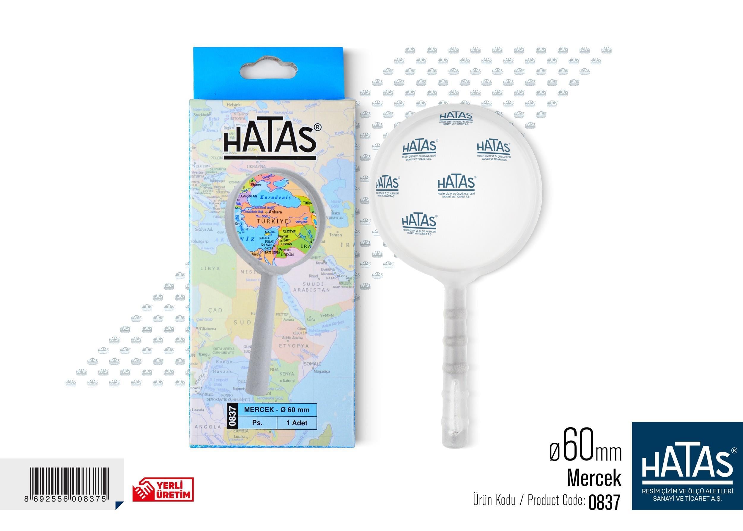 Hatas Mercek 60 Mm. No:0837Hatas Mercek 60 Mm. No:0837 - Kirtasiyem.netBüyüteçler