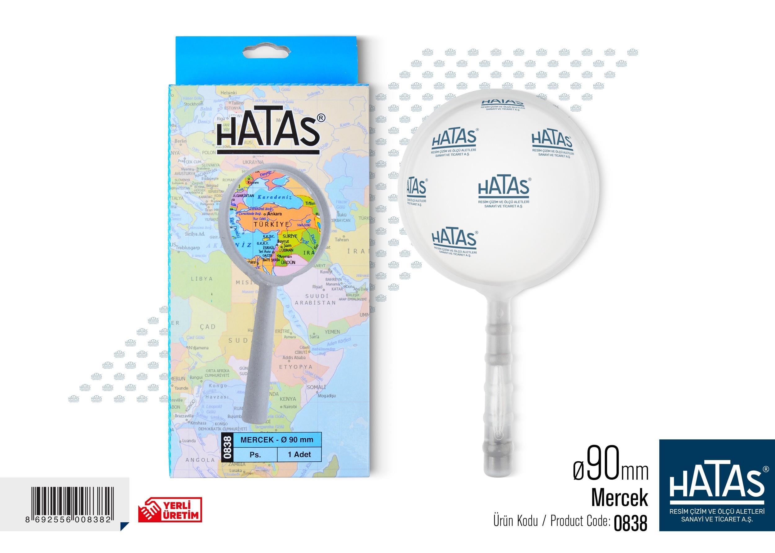 Hatas Mercek 90 Mm. No:0838Hatas Mercek 90 Mm. No:0838 - Kirtasiyem.netBüyüteçler
