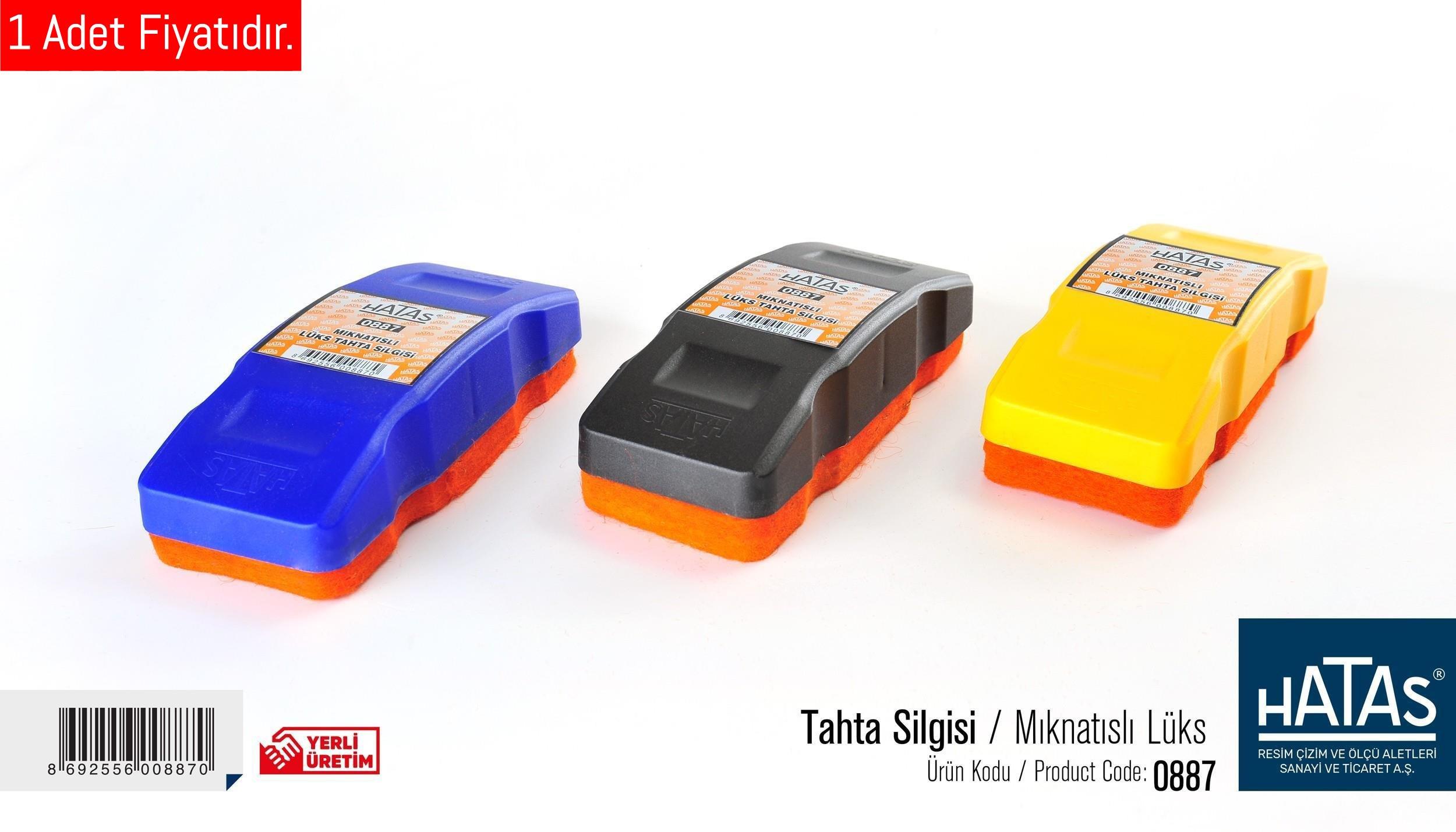 Hatas Tahta Silgisi Mıknatıslı Lüks No:0887 (1 Adet)Hatas Tahta Silgisi Mıknatıslı Lüks No:0887 - Kirtasiyem NetTahta Silgileri
