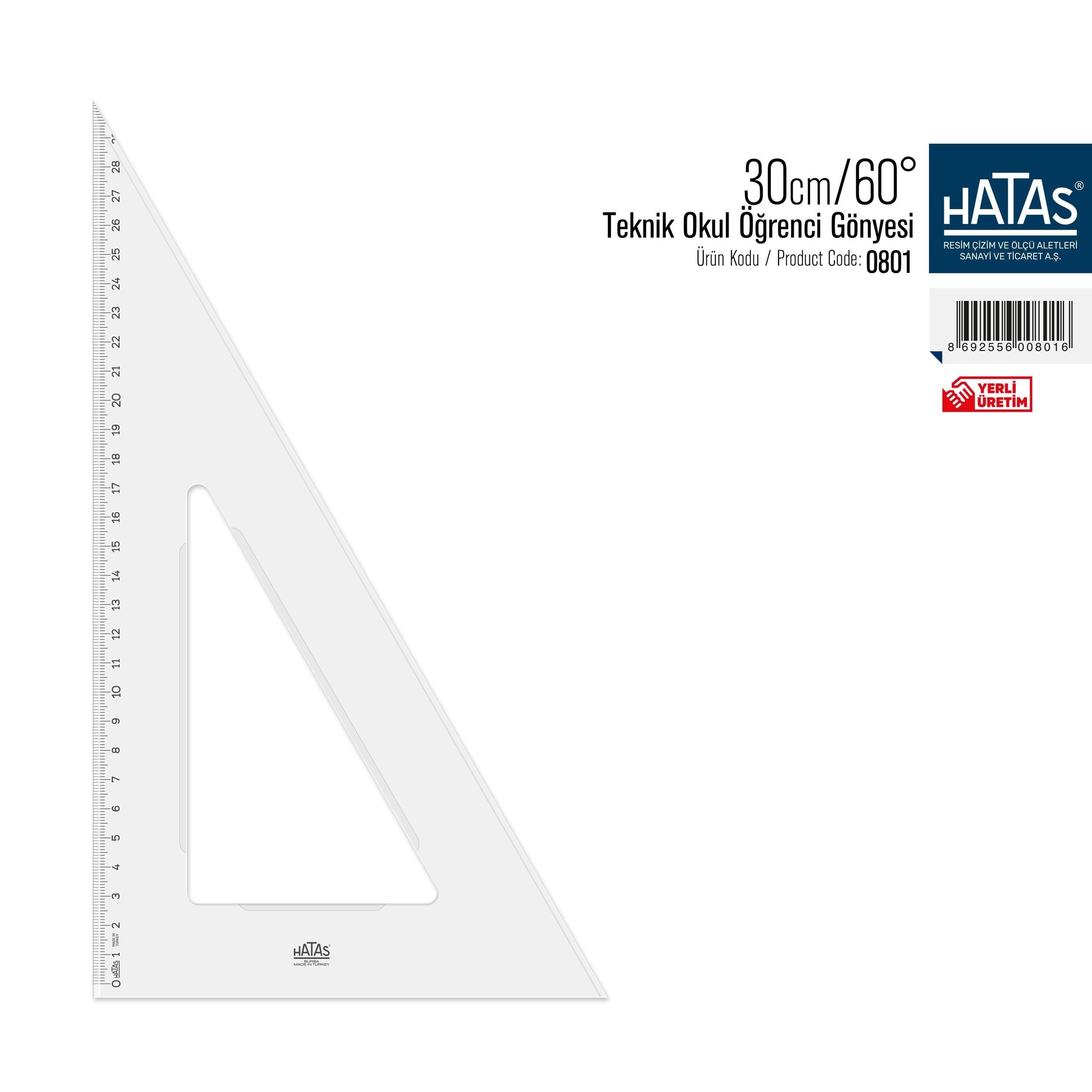 Hatas Teknik Okul Öğrenci Gönyesi 30 / 60 No:0801Hatas Teknik Okul Öğrenci Gönyesi 30 / 60 No:0801 - Kirtasiyem.netGönye Ve İletkiler