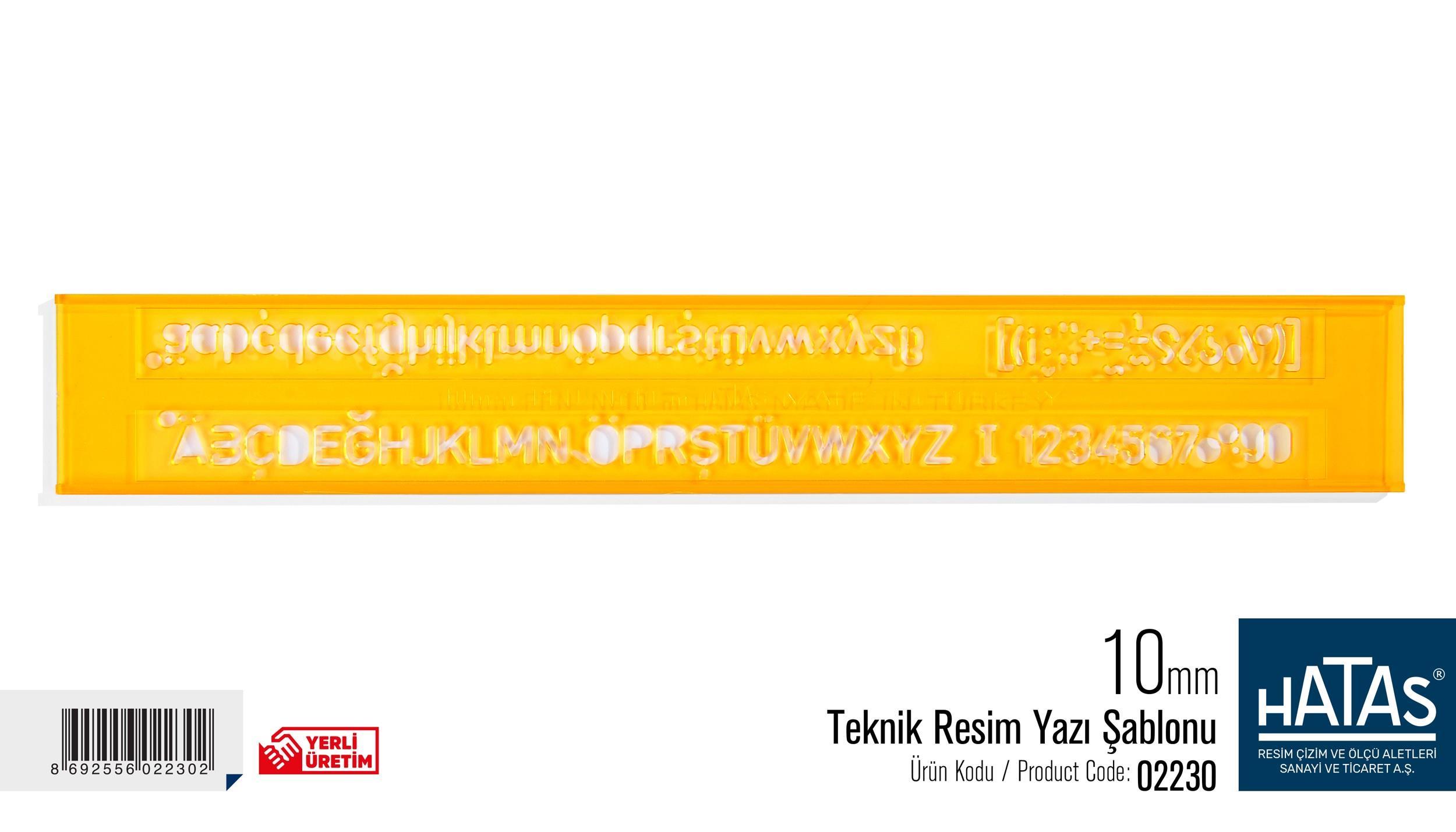 Hatas Teknik Resim Yazı Şablonu 10 Mm. No:02230Hatas Teknik Resim Yazı Şablonu 10 Mm. No:02230 - Kirtasiyem.netŞablonlar