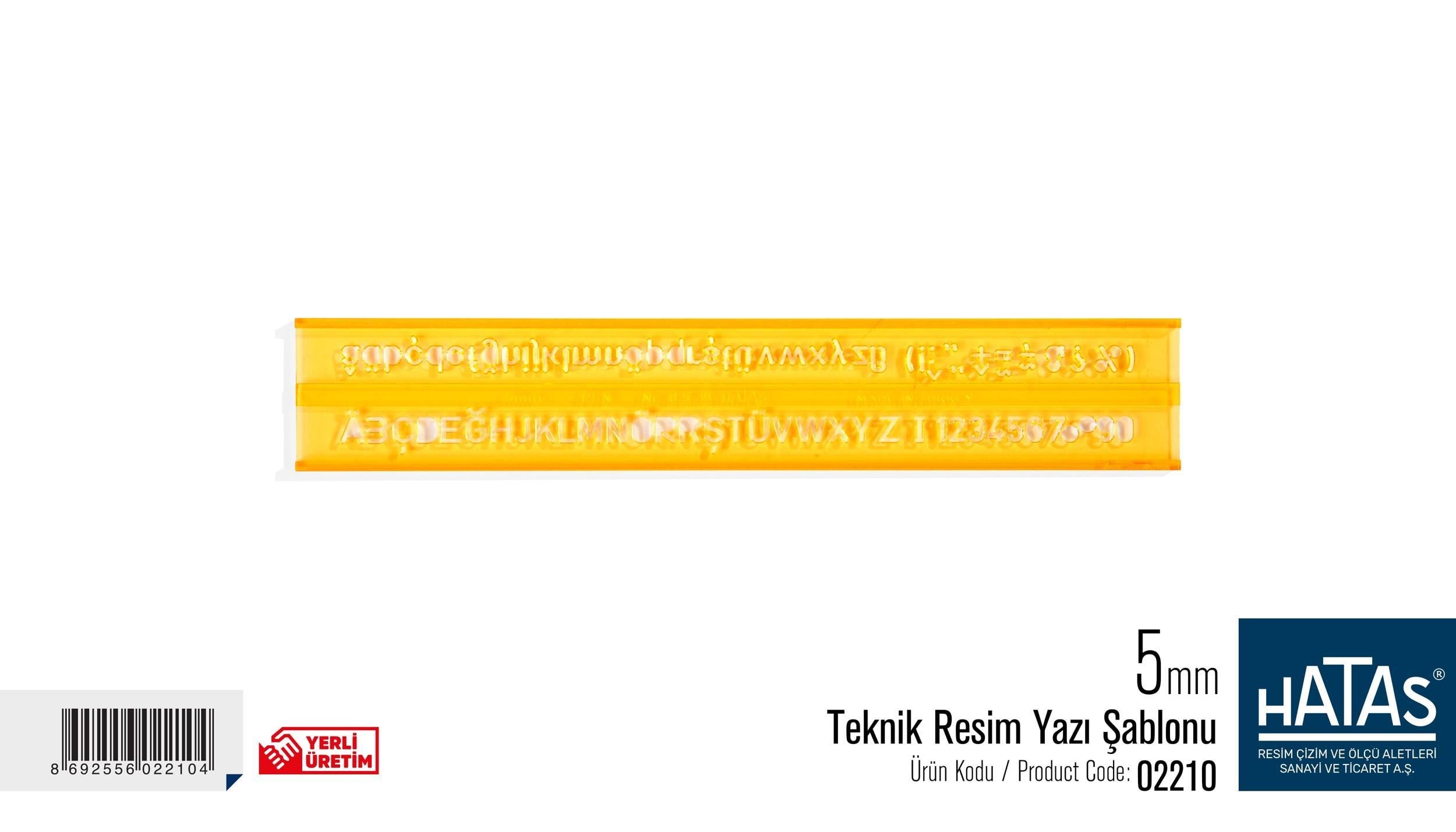 Hatas Teknik Resim Yazı Şablonu 5 Mm. No:02210Hatas Teknik Resim Yazı Şablonu 5 Mm. No:02210 - Kirtasiyem.netŞablonlar
