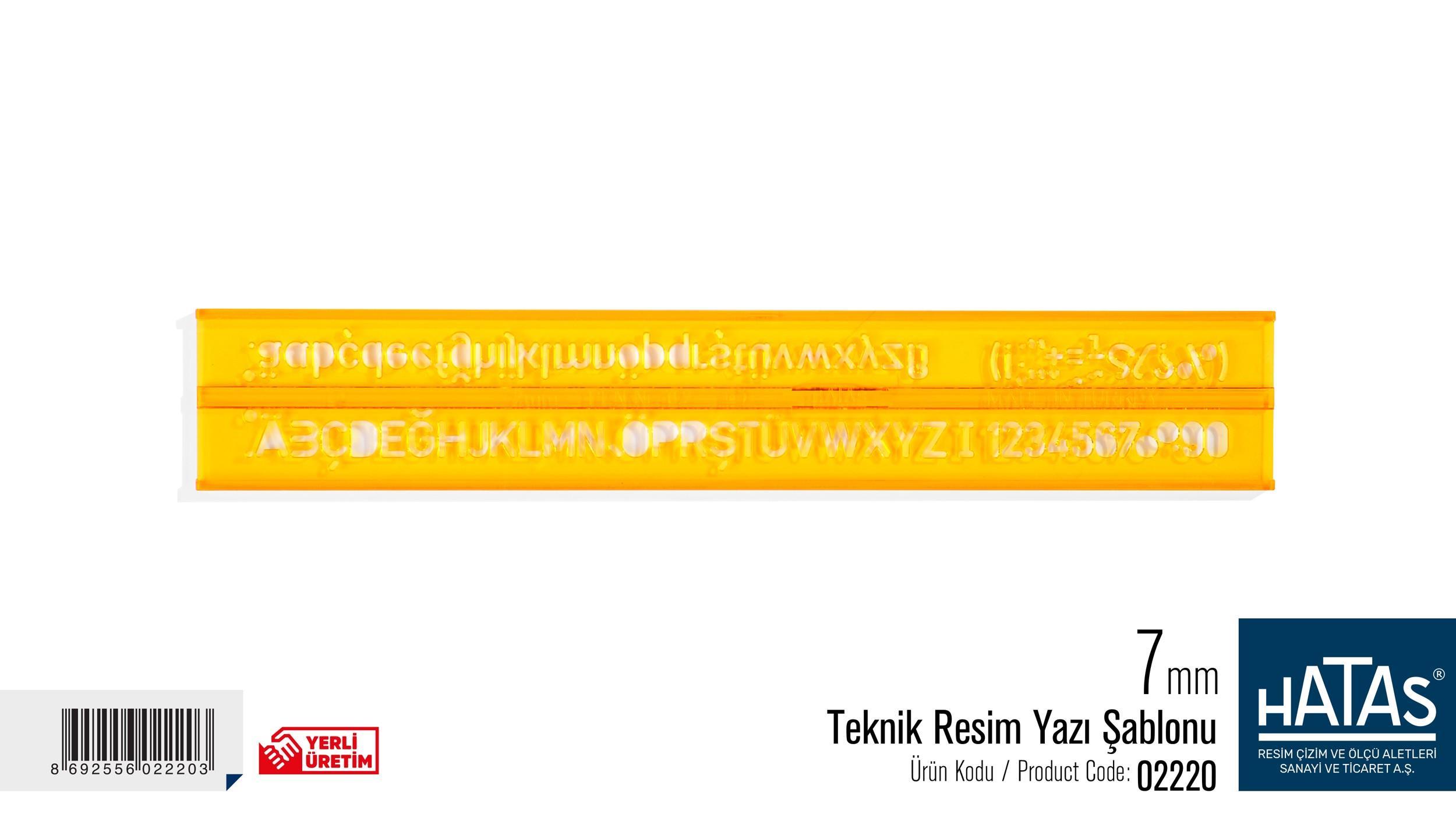 Hatas Teknik Resim Yazı Şablonu 7 Mm. No:02220Hatas Teknik Resim Yazı Şablonu 7 Mm. No:02220 - Kirtasiyem.netŞablonlar