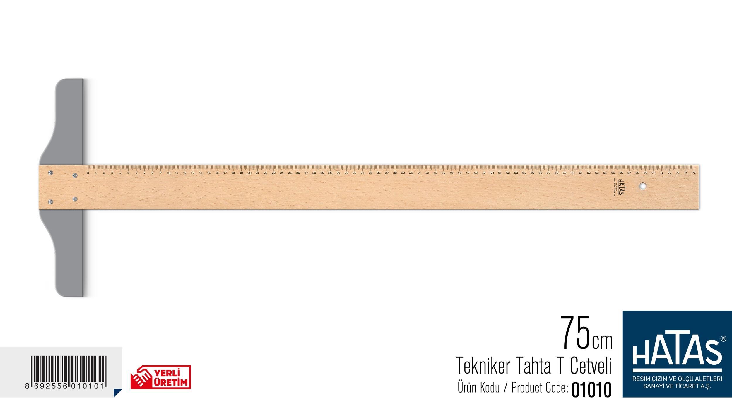 Hatas Tekniker T Cetveli (Tahta) 75 Cm. No:01010Hatas Tekniker T Cetveli (Tahta) 75 Cm. No:01010 - Kirtasiyem.netCetveller