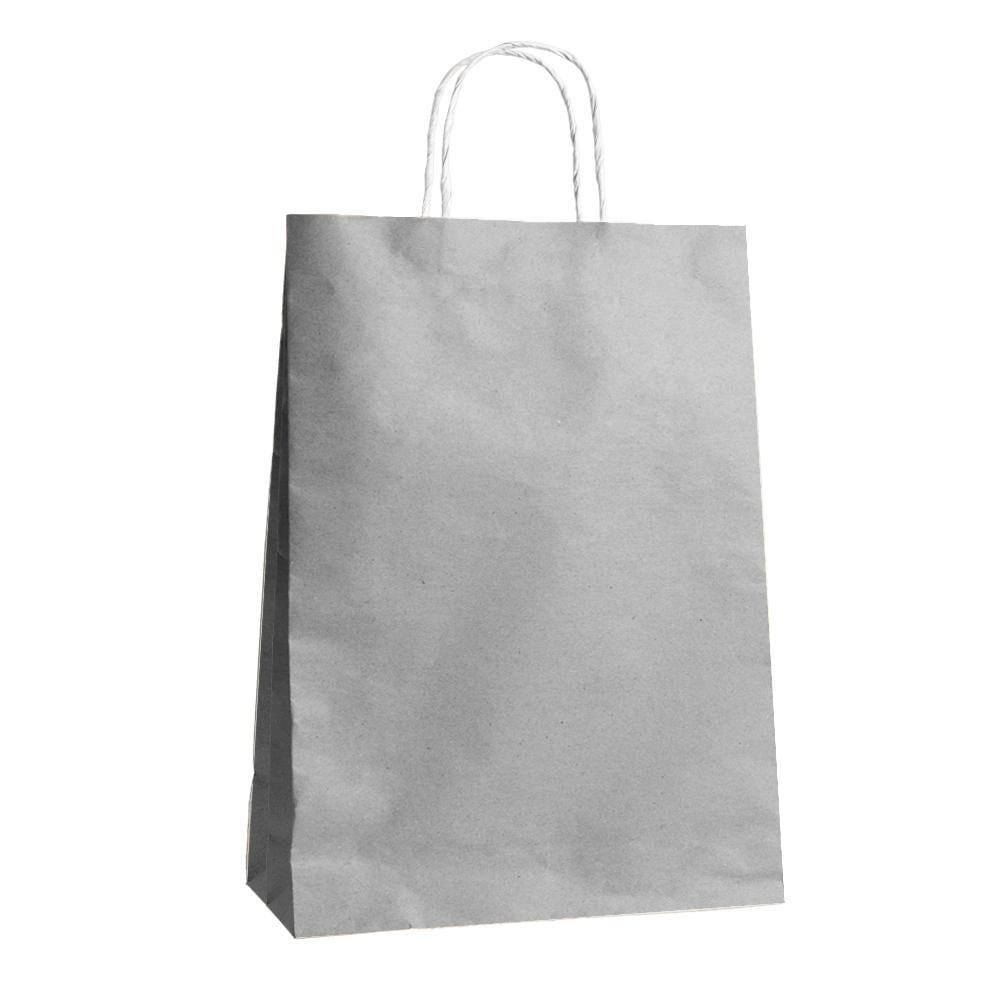 Hilal 18x8x24 Büküm Saplı Poşet Gümüş  25 liHilal 18x8x24 Büküm Saplı Poşet Gümüş *25 - Kirtasiyem.netHediye Paketi