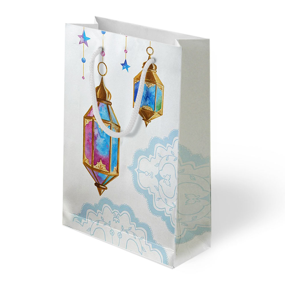 Hilal 26x40x8 Karton Çanta 10lu -Ramazan -1-Işıklı Süsler