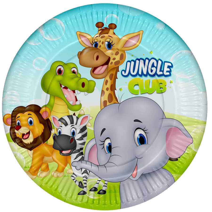 Hilal Jungle Club Karton Tabak 23cm 8liHilal Jungle Club Karton Tabak 23cm 8li - Kirtasiyem.netParti Malzemeleri