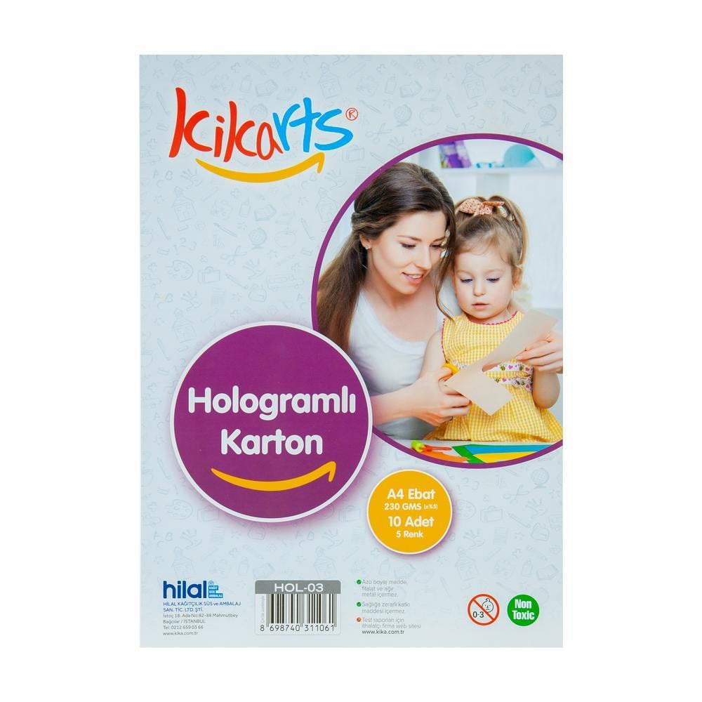 Hilal Kika Hologramlı Karton 230gr A4 10 luHilal Kika Hologramlı Karton 230gr A4 *10 - Kirtasiyem.netFon Kartonu