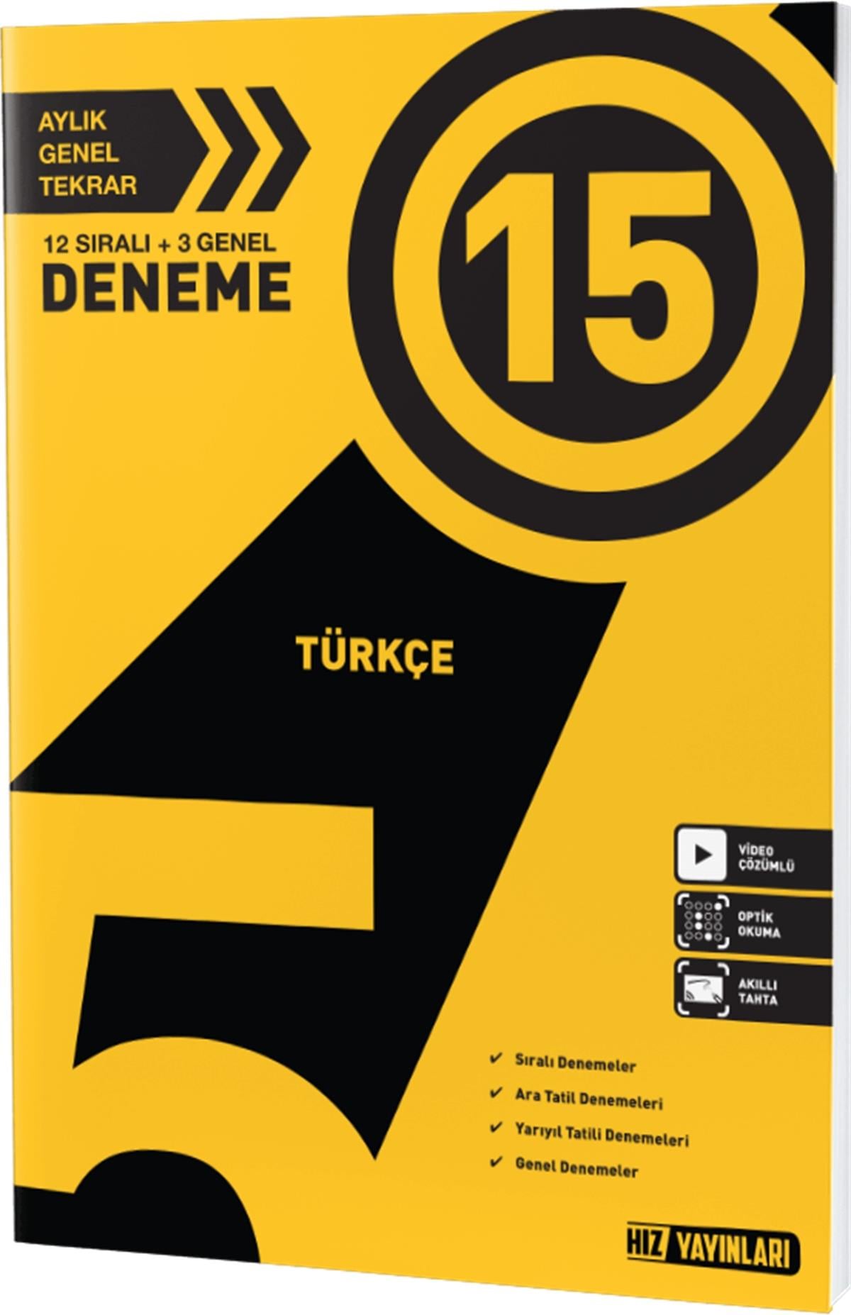 Hız Yayınları 5. Sınıf Türkçe Deneme 15 LiHız Yayınları 5. Sınıf Türkçe Deneme 15 Li - Kirtasiyem.net5.Sınıf