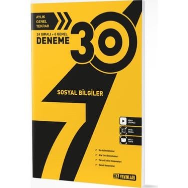 Hız Yayınları 7. Sınıf Sosyal Bilgiler Deneme 30 LuHız Yayınları 7. Sınıf Sosyal Bilgiler Deneme 30 Lu - Kirtasiyem.net7.Sınıf