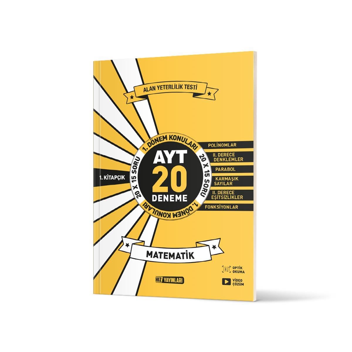 Hız Yayınları Ayt Matematik 20 li İlk Dönem Deneme 1. KitapHız Yayınları Ayt Matematik 20 li İlk Dönem Deneme 1. Kitap - Kirtasiyem.netAYT
