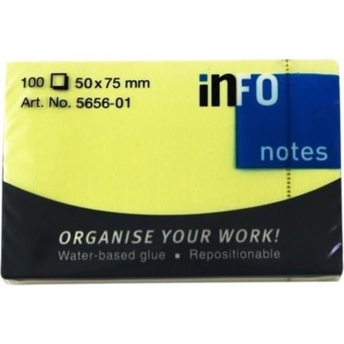İnfo Yapışkanlı Not Kağıdı Sarı 50X75İnfo Yapışkanlı Not Kağıdı Sarı 50X75 - Kirtasiyem.netYapışkanlı Not Kağıtları