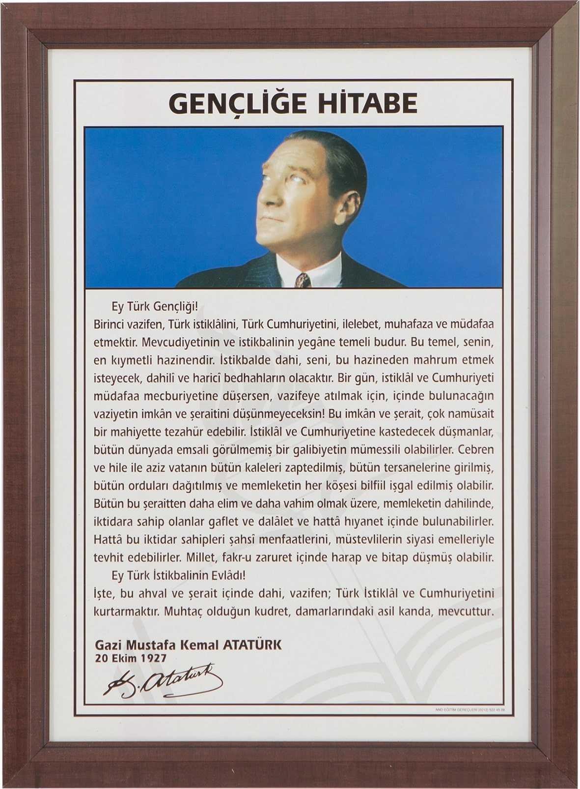 İnter Gençliğe Hitabe Lamine Çerçeve Duvara Monte 35*50İnter Gençliğe Hitabe Lamine Çerçeve Duvara Monte 35*50 - Kirtasiyem NetOkul Lehva Ve İşaretleri