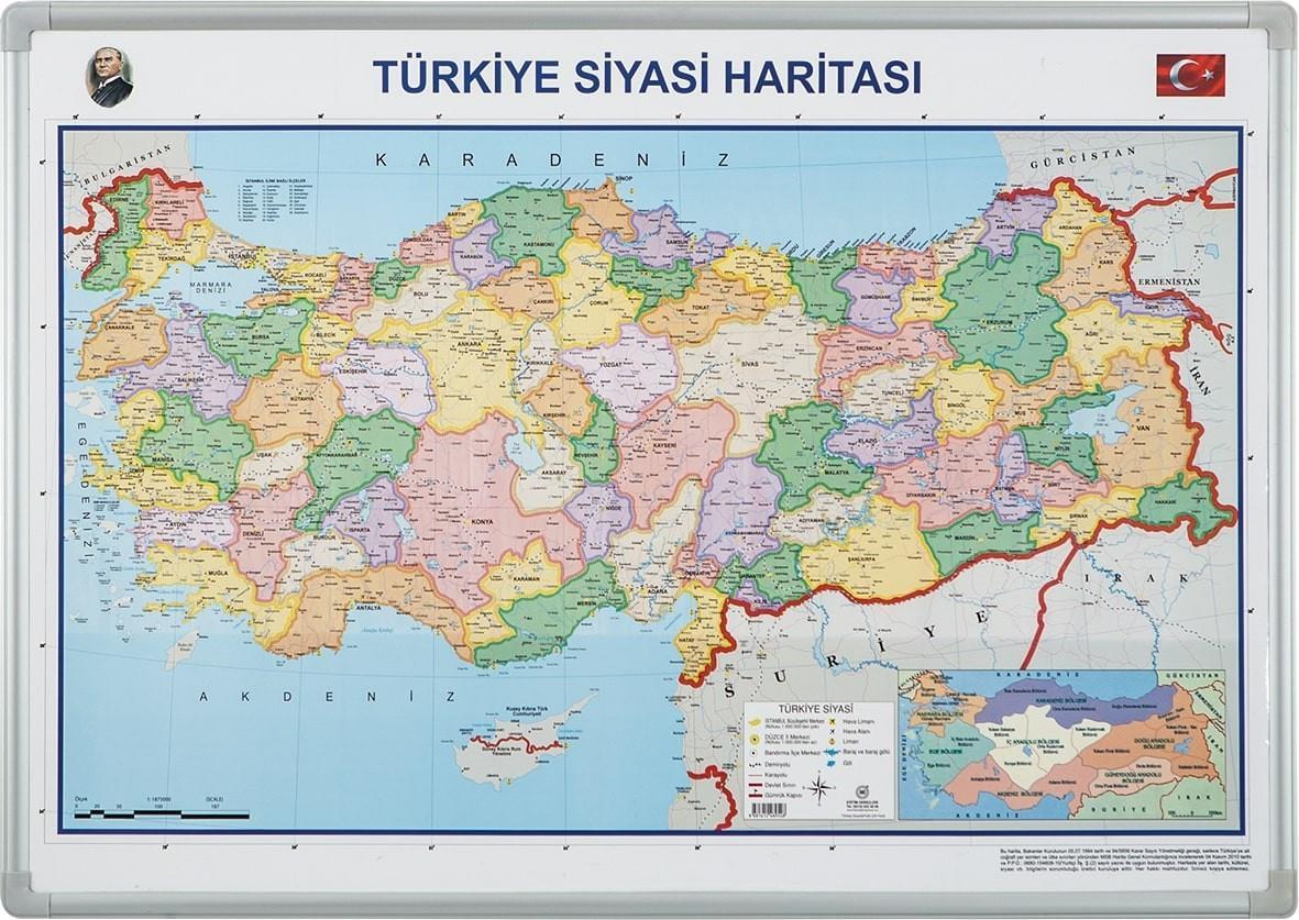İnter Türkiye Siyasi Haritası Alüminyum Çerçeve Duvara Monte 70*100İnter Türkiye Siyasi Haritası Alüminyum Çerçeve Duvara Monte 70*100 - Kirtasiyem NetHaritalar