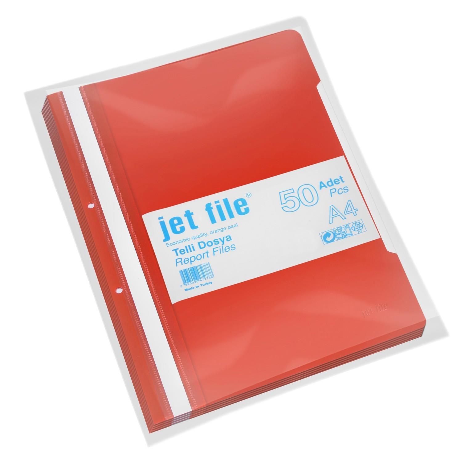 Jet File Telli Dosya Pp A4 Kırmızı 50 liJet File Telli Dosya Pp A4 Kırmızı - Kirtasiyem.netTelli Dosyalar