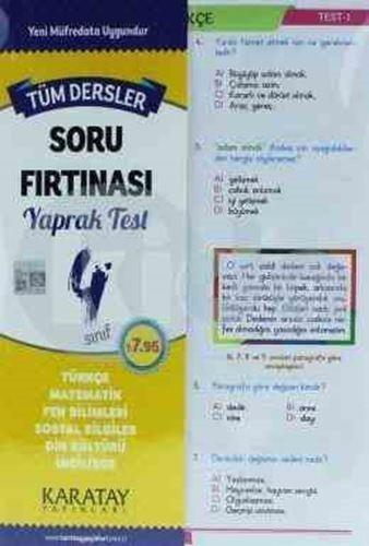 Karatay 4.Tüm Dersler Yaprak Test Soru FırtınasıKaratay 4.Tüm Dersler Yaprak Test Soru Fırtınası - Kirtasiyem.netİlkokul
