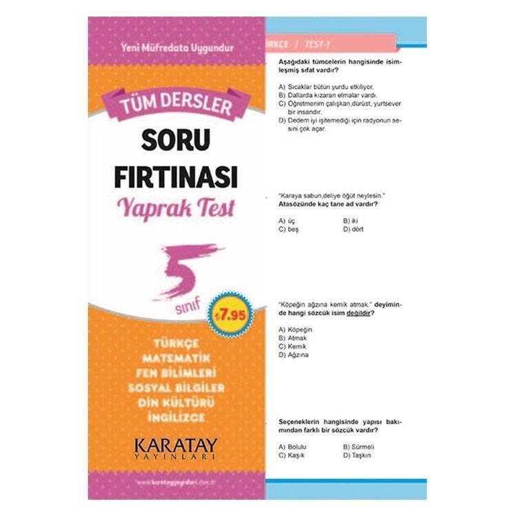Karatay 5.Tüm Dersler Yaprak Test Soru FırtınasıKaratay 5.Tüm Dersler Yaprak Test Soru Fırtınası - Kirtasiyem.netOrtaokul