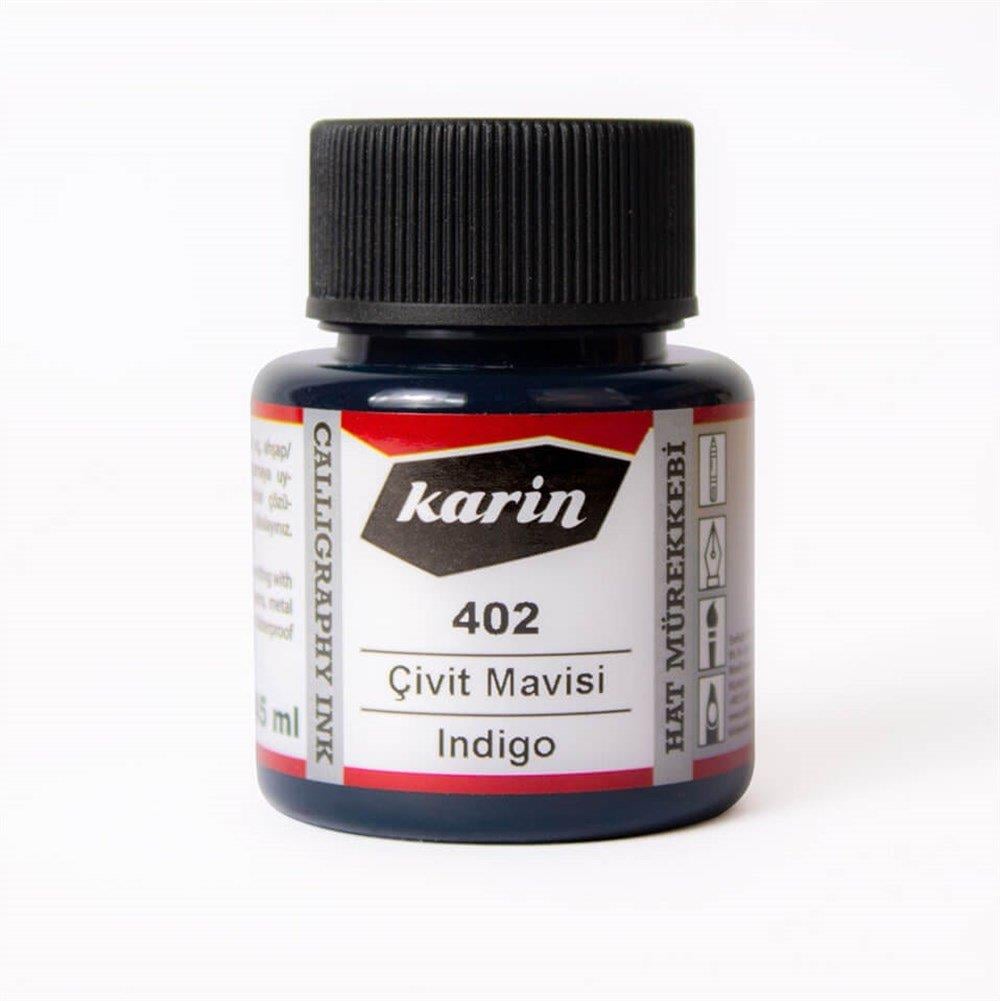 Karin Hat Mürekkebi 402 İndigo Mavisi 45 mlKarin Hat Mürekkebi 402 İndigo Mavisi 45 ml - Kirtasiyem.netÇini Mürekkebi