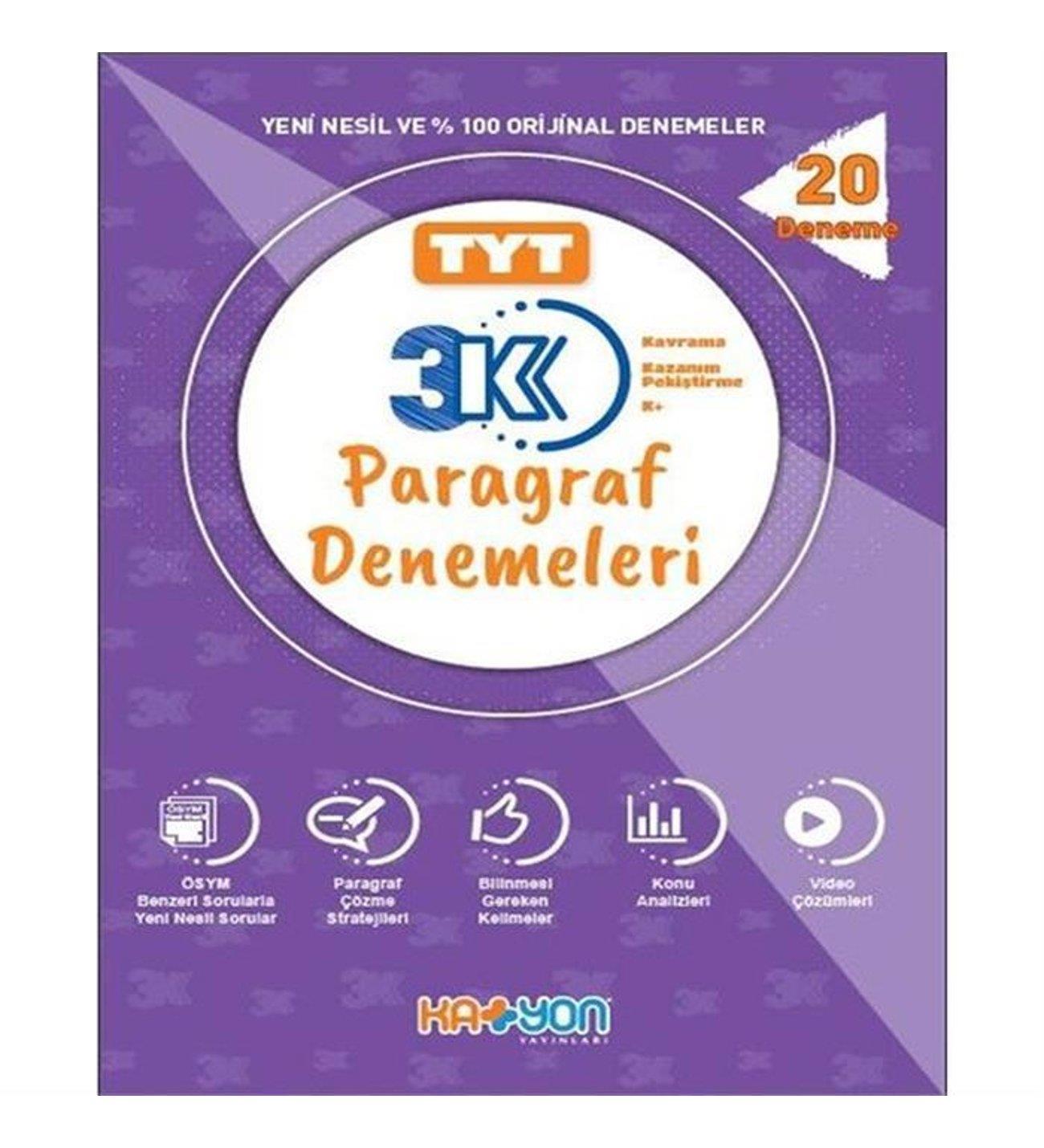 Katyon Tyt 3K Paragraf Denemeleri 20 DenemeKatyon Tyt 3K Paragraf Denemeleri 20 Deneme - Kirtasiyem.netTYT