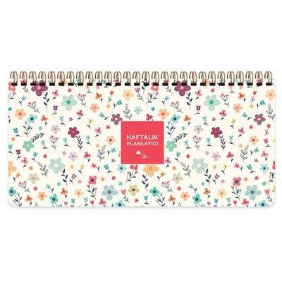 Keskin 13X27 Spiralli Planner - Krem ÇiçekKeskin 13X27 Spiralli Planner - Krem Çiçek - Kirtasiyem.netAjandalar