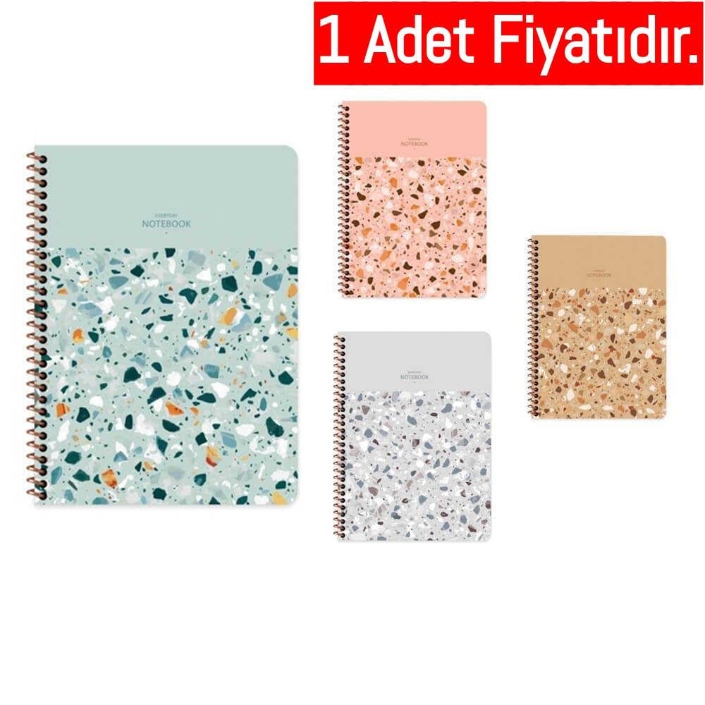 Keskin 16,5X22,5 80-1 Yp.Çiz. PP Kp.Spiralli Terazzo Defter (1 Adet)Keskin 16,5X22,5 80-1 Yp.Çiz. PP Kp.Spiralli Terazzo Defter - Kirtasiyem.netSert Kapak Defterler