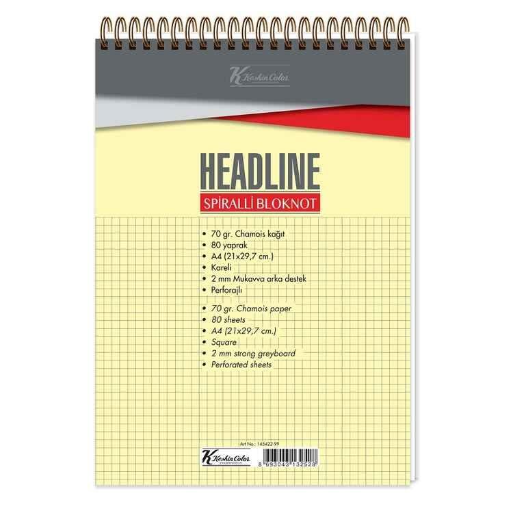 Keskin A4 80-1 Yp.Kar Karton Kp.Spr.Headline BloknotKeskin A4 80-1 Yp.Kar Karton Kp.Spr.Headline Bloknot - Kirtasiyem.netSpiralli Bloknotlar
