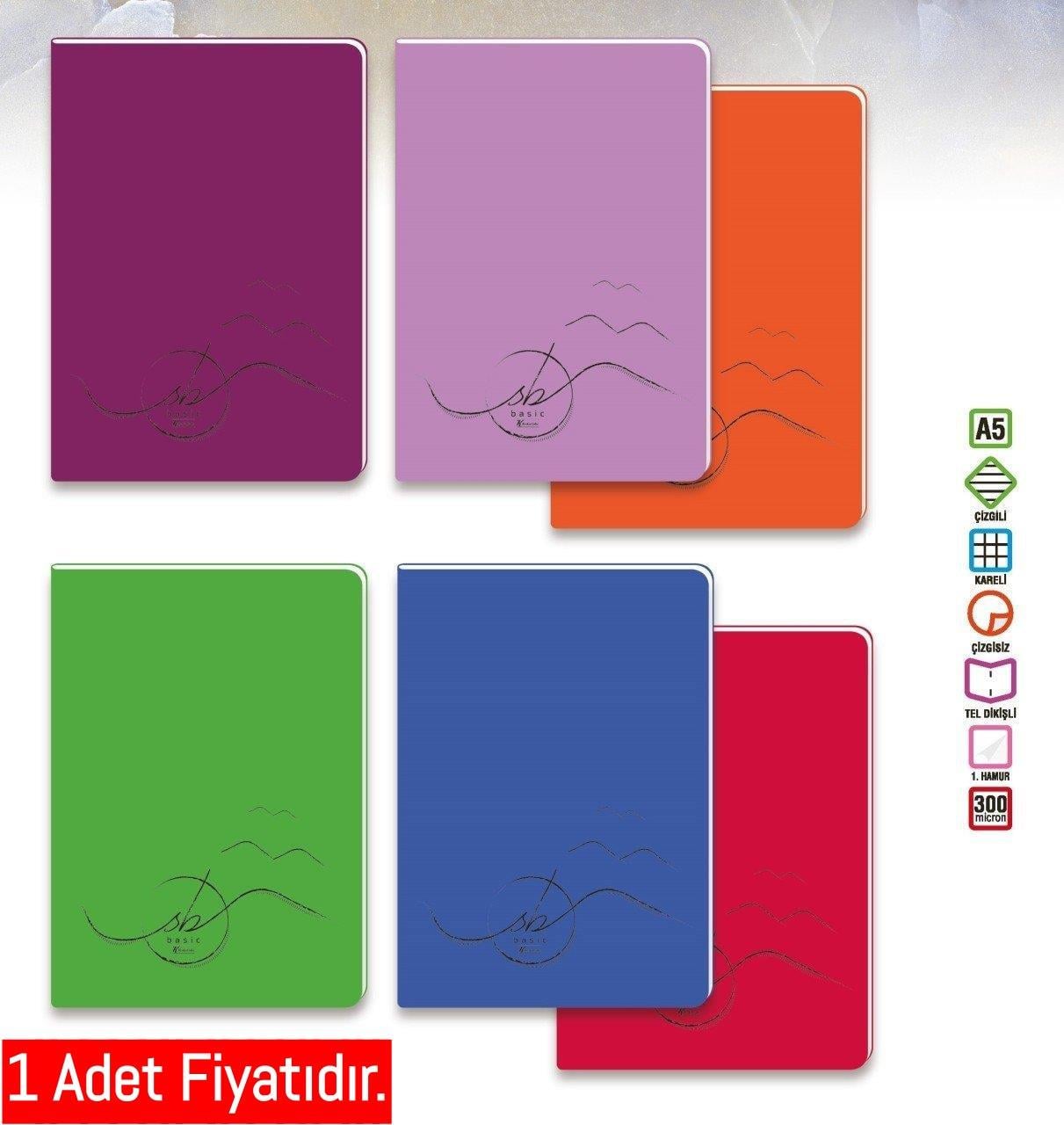 Keskin Color Plastik Kapak Defter Basic Tel Dikiş A5 100-1 Yaprak (1 Adet)Keskin Color Plastik Kapak Defter Basic Tel Dikiş A5 100-1 Yaprak - Kirtasiyem.netPlastik Kapak Defterler