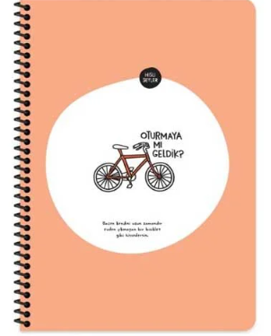 Keskin Hisli Şeyler 16,5*22,5  80Yp.Çiz.Stickerli Defter - Oturmaya Mı Geldik?Sert Kapak Defterler