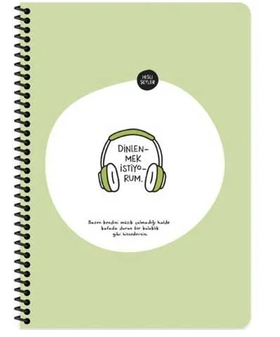 Keskin Hisli Şeyler 16,5*22,5  80Yp.Çiz.Stickerli Defter - Dinlenmek İstiyorumSert Kapak Defterler