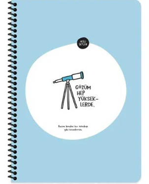 Keskin Hisli Şeyler 16,5*22,5  80Yp.Kar.Stickerli Defter - Gözüm YükseklerdeSert Kapak Defterler